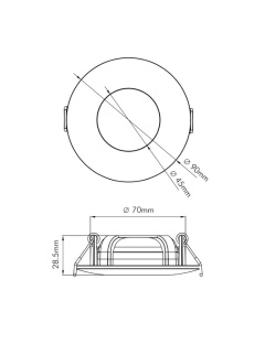 Downlight LED Rond Waterproof IP65 8W Coupe Ø 75mm