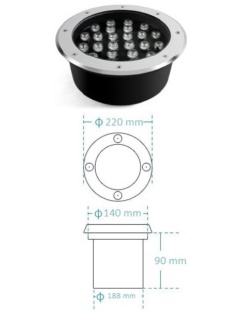 Spot Encastrable Sol 24W 220mm