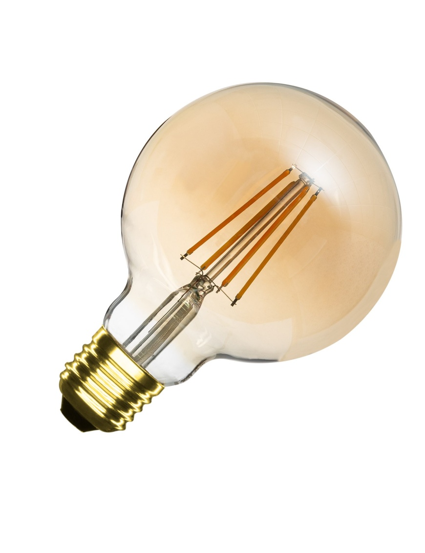 Ampoule LED E27 Dimmable Filament Gold Planet G95 6W