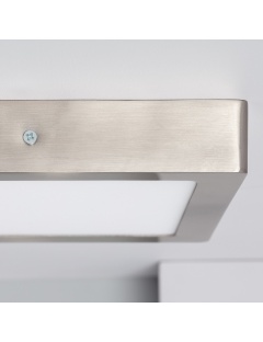 Plafonnier LED Carré Métal 18W Argenté 225x225 mm