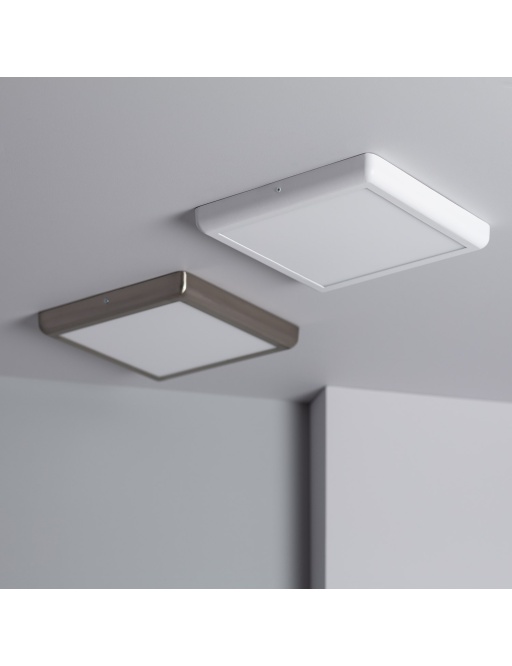 Plafonnier LED Carré 24W Métal Design Silver 300x300mm