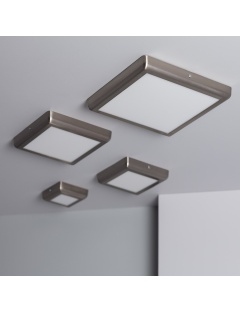 Plafonnier LED Carré 24W Métal Design Silver 300x300mm