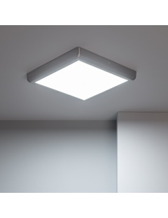 Plafonnier LED Carré 24W Métal Design Silver 300x300mm