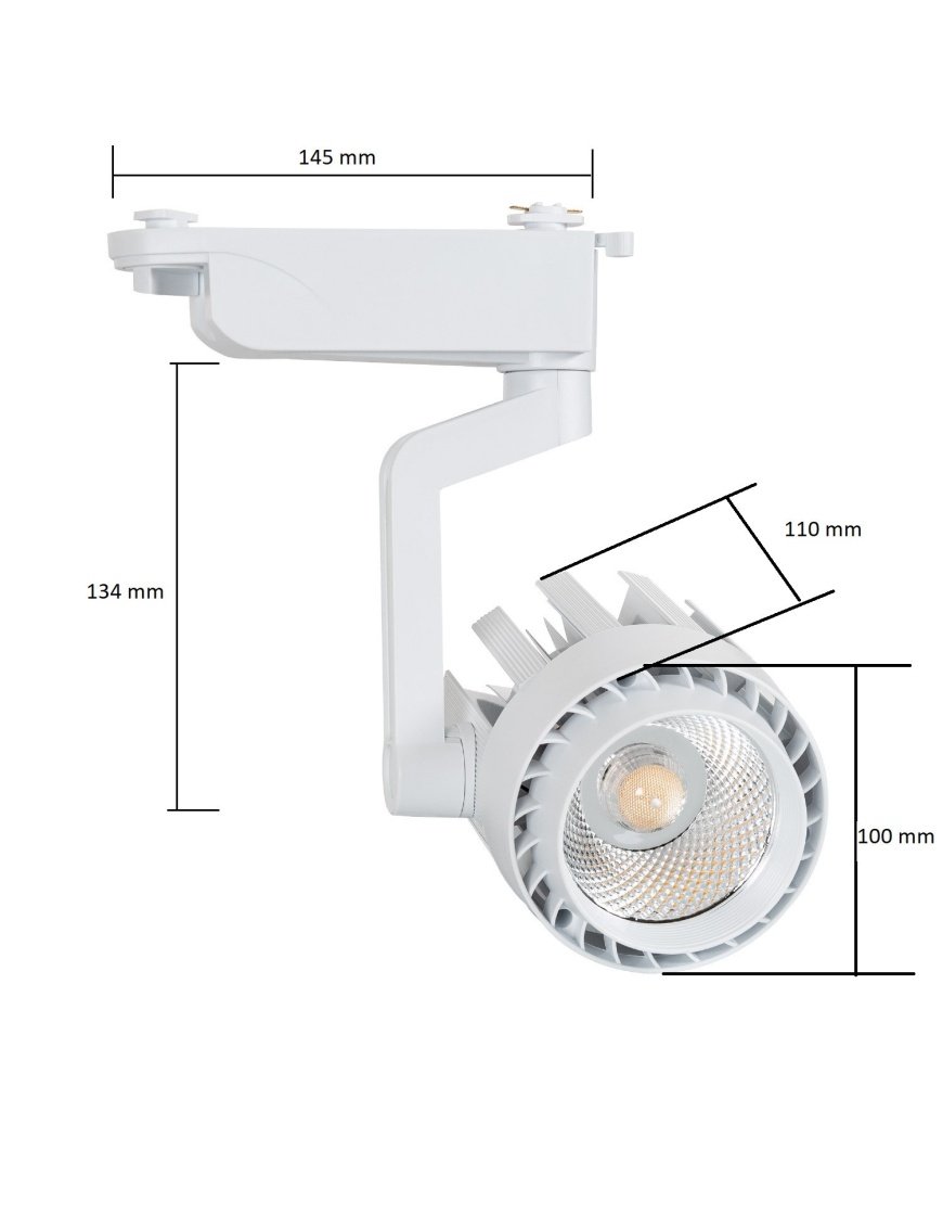 Spot LED Dora 30W Blanc pour Rail Monophasé