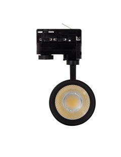 Spot LED New Mallet Dimmable 30W Noir No Flicker (UGR 15) pour Rail Triphasé (3 Allumages)