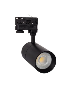 Spot LED New Mallet Dimmable 30W Noir No Flicker (UGR 15) pour Rail Triphasé (3 Allumages)