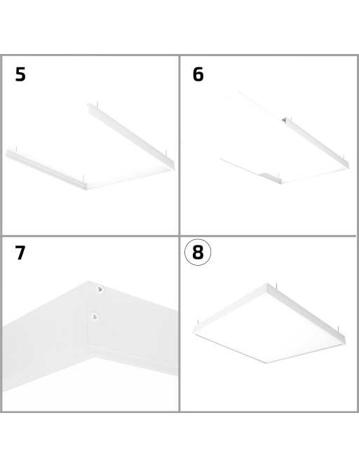 Panneau LED 60x60 cm 40W 4000lm Microprismatique (UGR17) + Kit en Saillie