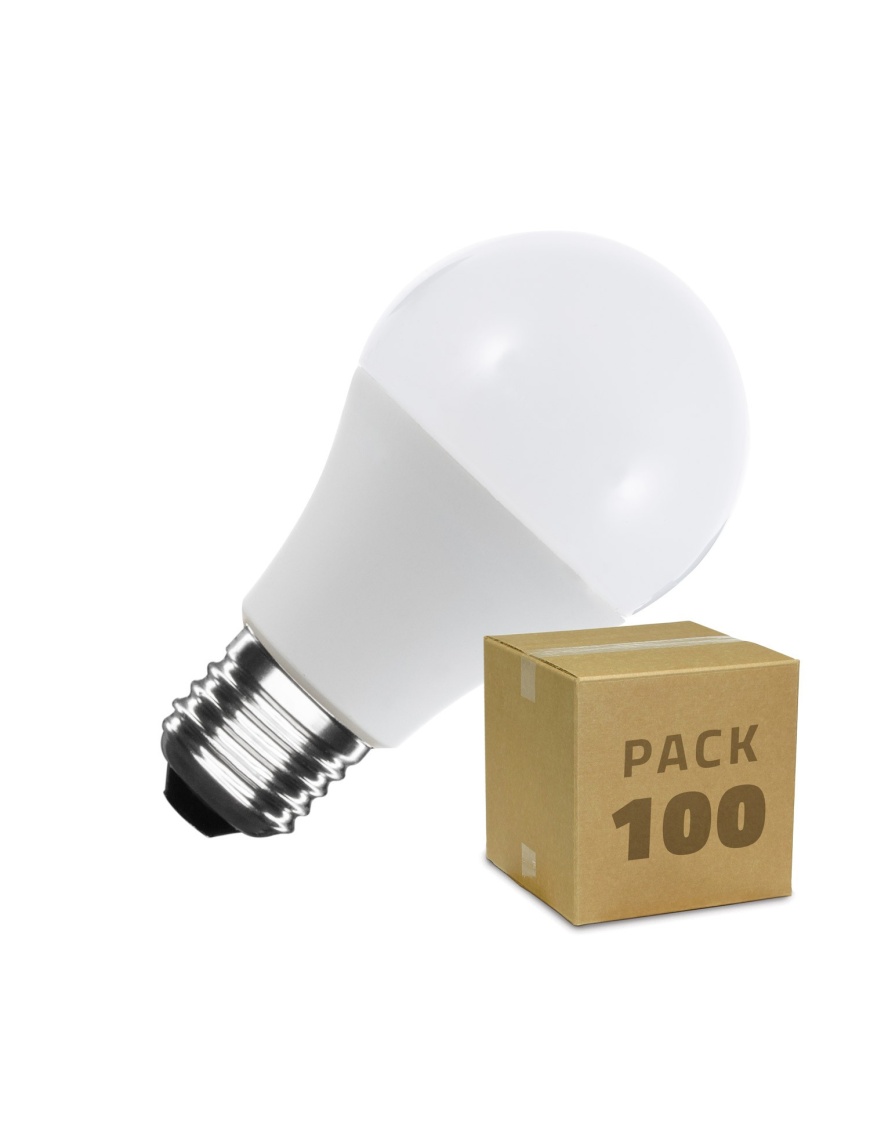 Boîte de 100 Ampoules LED E27 A60 5W Blanc Chaud