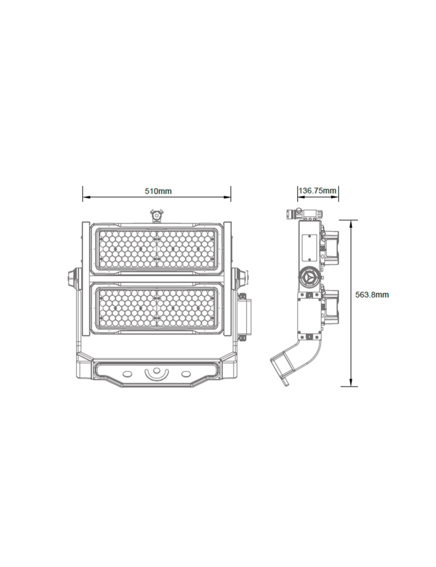 Projecteur LED Stadium Professionnel 500W 170lm/W IP66 INVENTRONICS Dimmable 1-10V