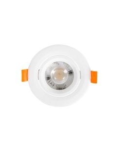 Spot Downlight LED COB Solid Orientable Rond Blanc 7W Coupe Ø75mm