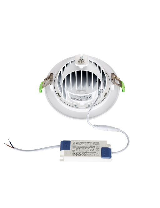 Spot Downlight LED Rond Orientable 38W 120 lm/W CCT LIFUD No Flicker