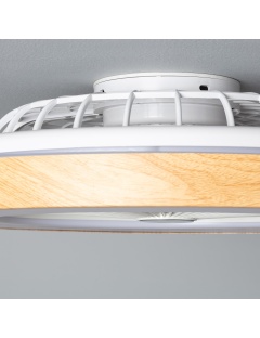 Ventilateur de Plafond LED Dhalia Bois 58cm Moteur DC