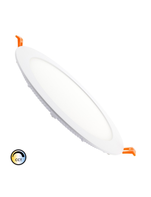 Dalle LED Ronde 18W SwitchCCT Sélectionnable Coupe Ø 205mm Dimmable Compatible avec Télécommande RF V.2