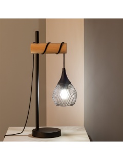 Lampe à Poser Métal et Bois Monah