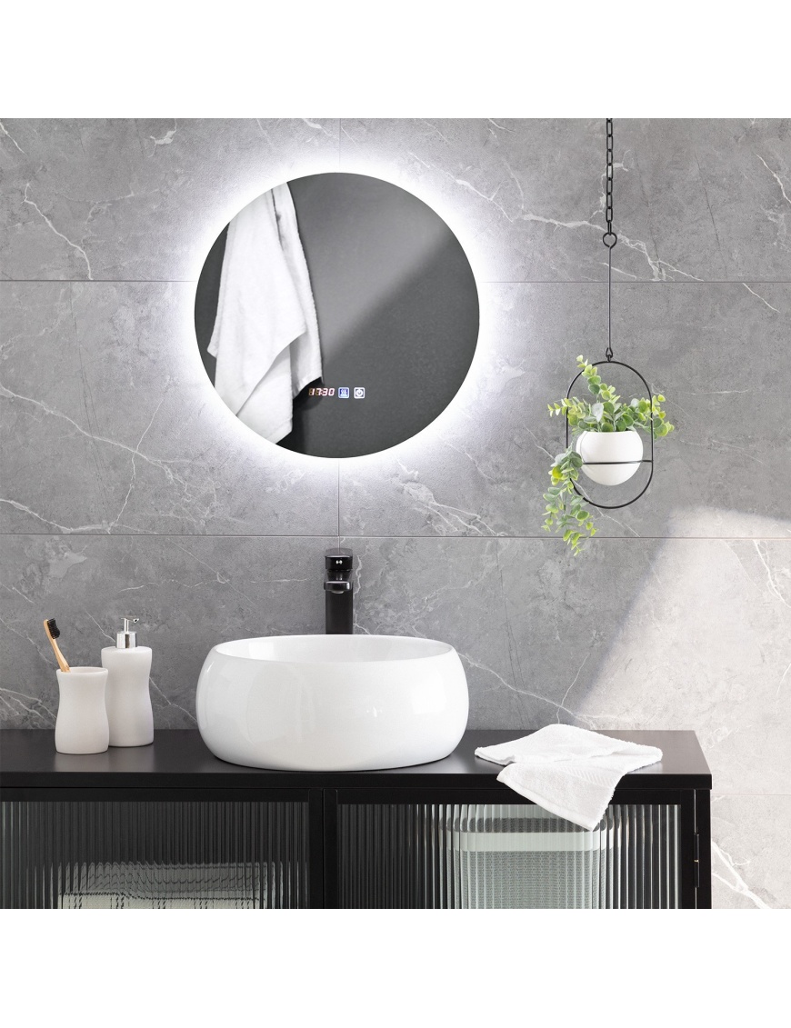 Miroir Salle de Bain avec Éclairage LED Anti-buée Volpe Ø45cm