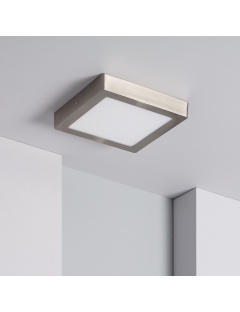 Plafonnier LED Carré Métal 18W Argenté 225x225 mm