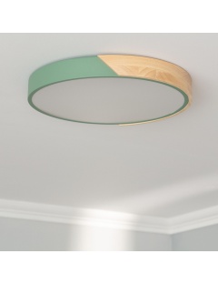 Plafonnier LED Rond Bois 24W CCT Sélectionnable Semi-Dari Ø418 mm