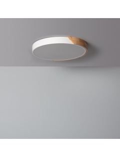 Plafonnier LED Rond Bois 24W CCT Sélectionnable Semi-Dari Ø418 mm