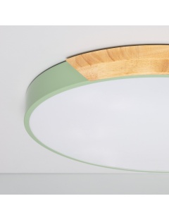 Plafonnier LED Rond Bois 36W CCT Sélectionnable Semi-Dari Ø500 mm