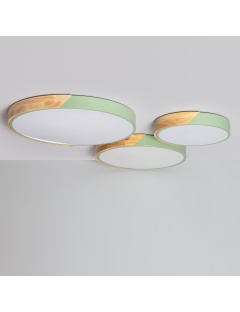 Plafonnier LED Rond Bois 36W CCT Sélectionnable Semi-Dari Ø500 mm