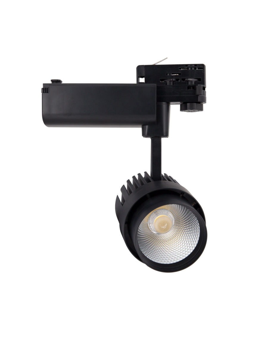 Spot LED Dora 30W Noir pour Rail Triphasé (3 Allumages)