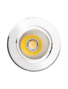 Spot LED Downlight COB Orientable Rond 7W Argenté Coupe Ø 70mm No Flicker