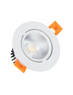 Spot LED Downlight COB Orientable Rond 7W Blanc Coupe Ø 70mm No Flicker