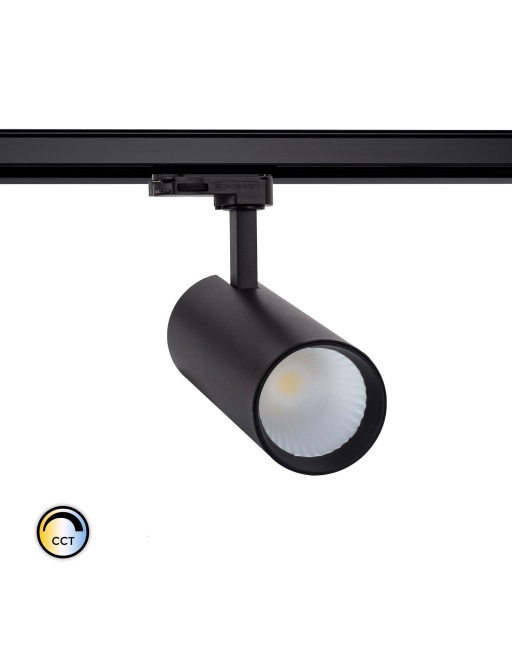 Spot LED New Bertha 30W Noir CCT LIFUD pour Rail Triphasé (3 Allumages)