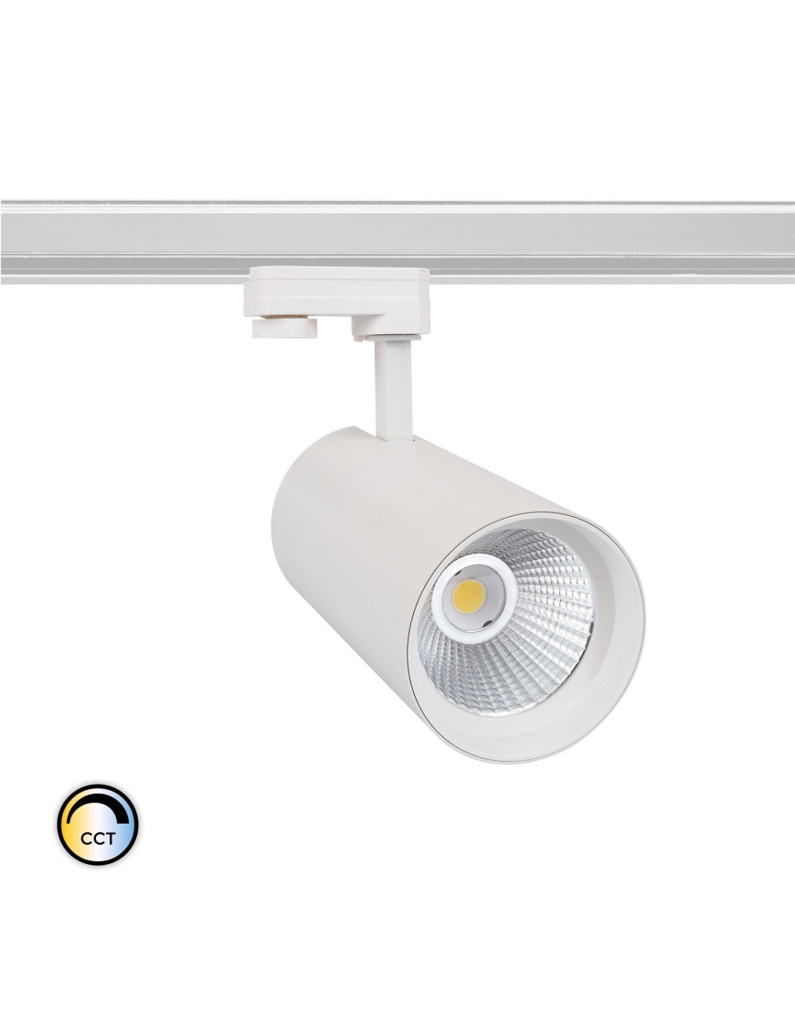 Spot LED New d'Angelo 30W Blanc CCT CRI90 LIFUD pour Rail Triphasé (3 Allumages)