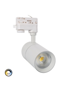 Spot LED New Mallet Dimmable CCT Sélectionnable 30W (UGR 15) pour Rail Triphasé (3 Allumages)