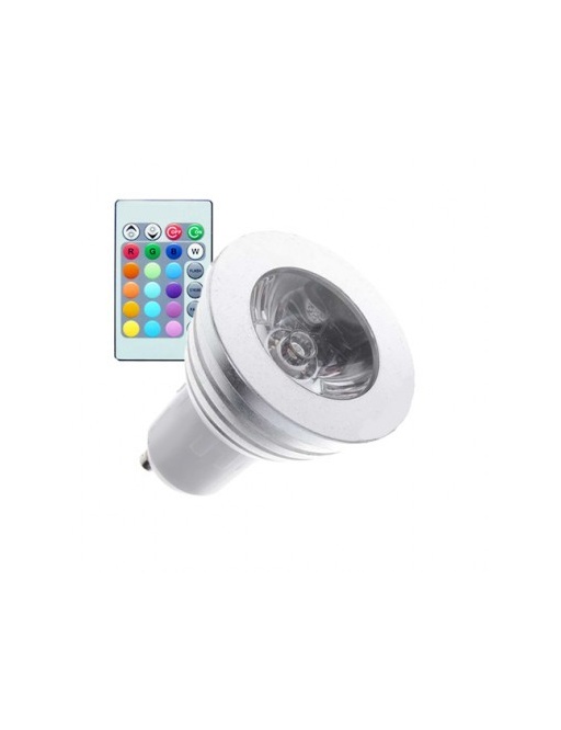 Spot LED RVB E27 E14 GU10 + télécommande