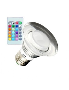 Spot LED RVB E27 E14 GU10 + télécommande