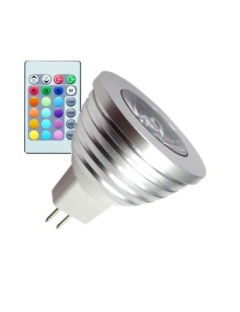 Spot LED RVB E27 E14 GU10 + télécommande