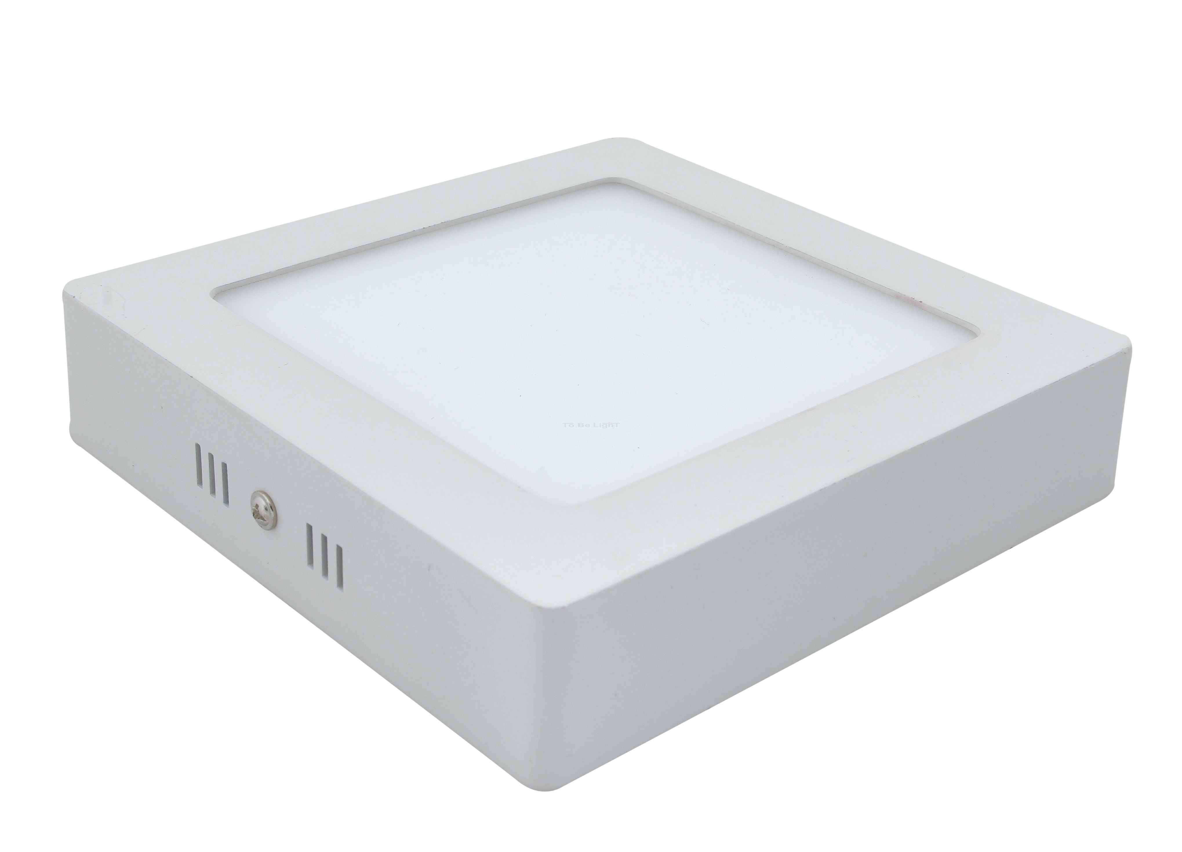 Plafonnier LED carré 18W blanc chaud montage apparent à 22,90